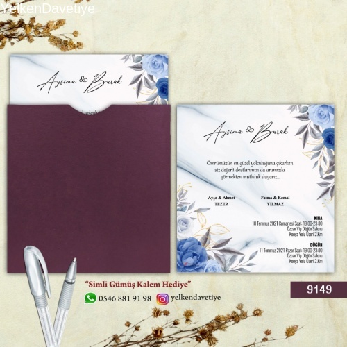 1000 Adet Mor Kare Zarflı Model