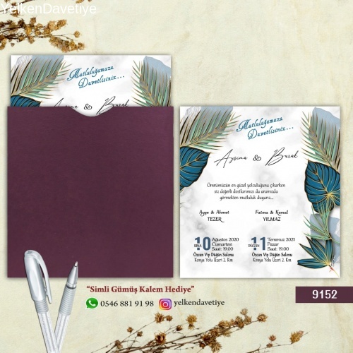 1000 Adet Mor Kare Zarflı Model