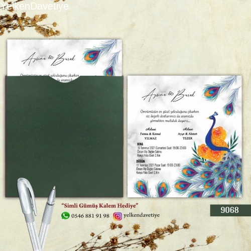 1000 Adet Yeşil Kare Zarflı Model