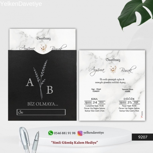 Kare Gümüş Baskılı Modeller