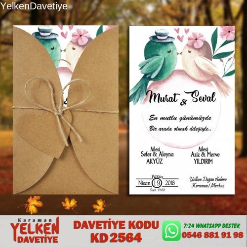 1000 Adet Kraft Zarflı Davetiye Modeli