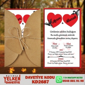 1000 Adet Kraft Zarflı Davetiye Modeli