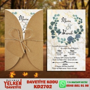 1000 Adet Kraft Zarflı Davetiye Modeli