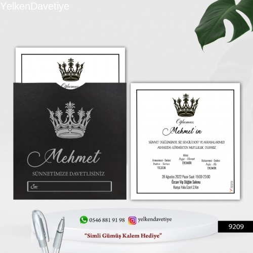 Kare Gümüş Baskılı Sünnet Modeli